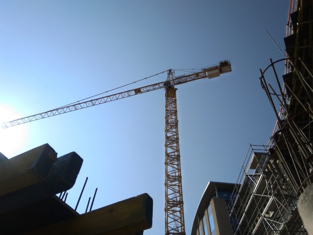 Tower crane on a construction site